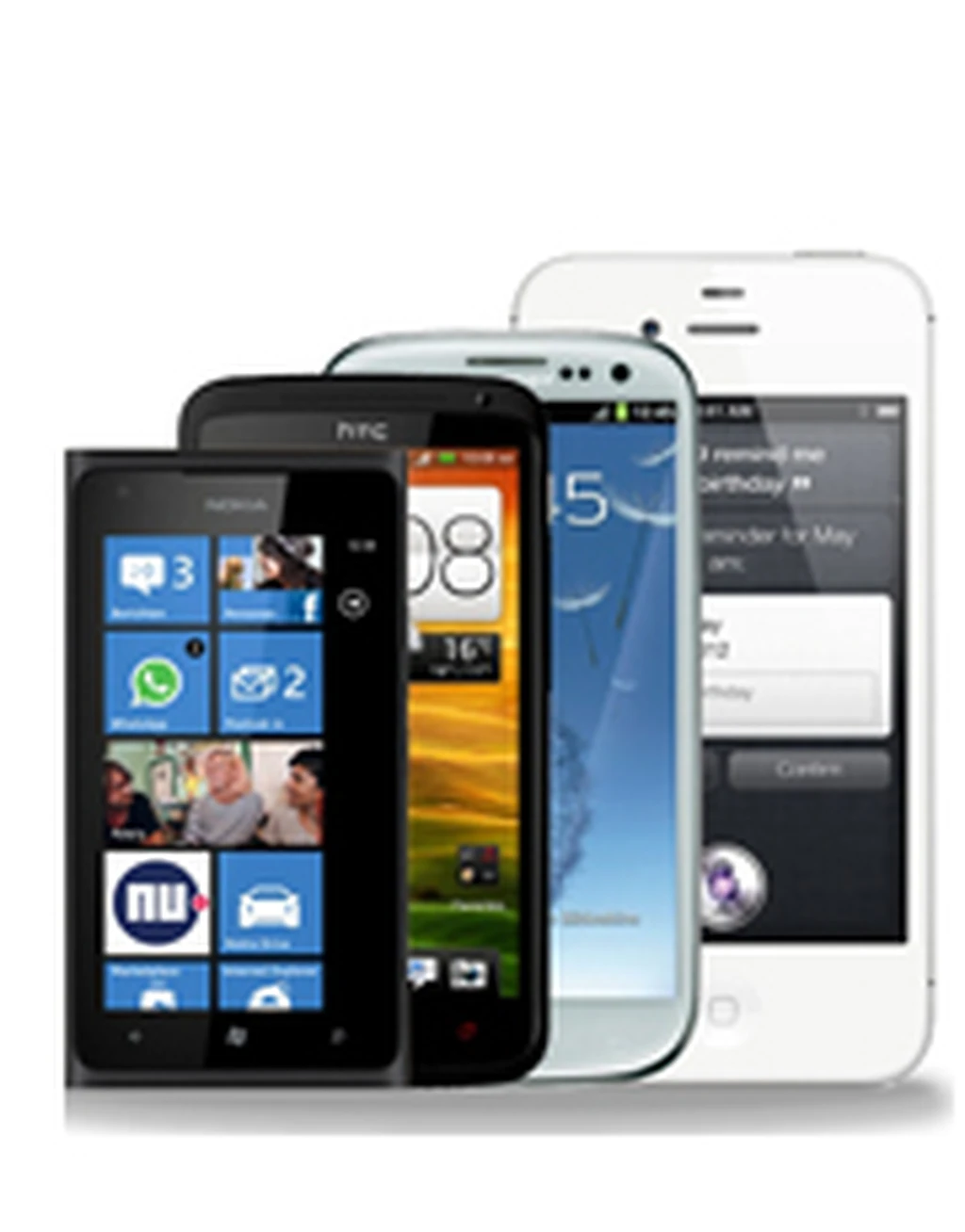 مقایسه صفحه نمایش iPhone5، Galaxy S III،  One Xو  Lumia 900