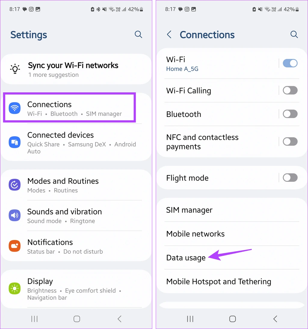 Tap-on-Data-usage