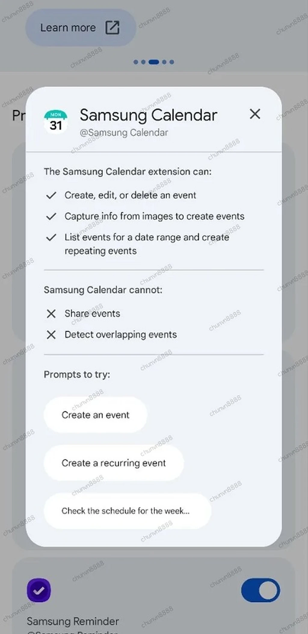 افزونه Samsung Calendar