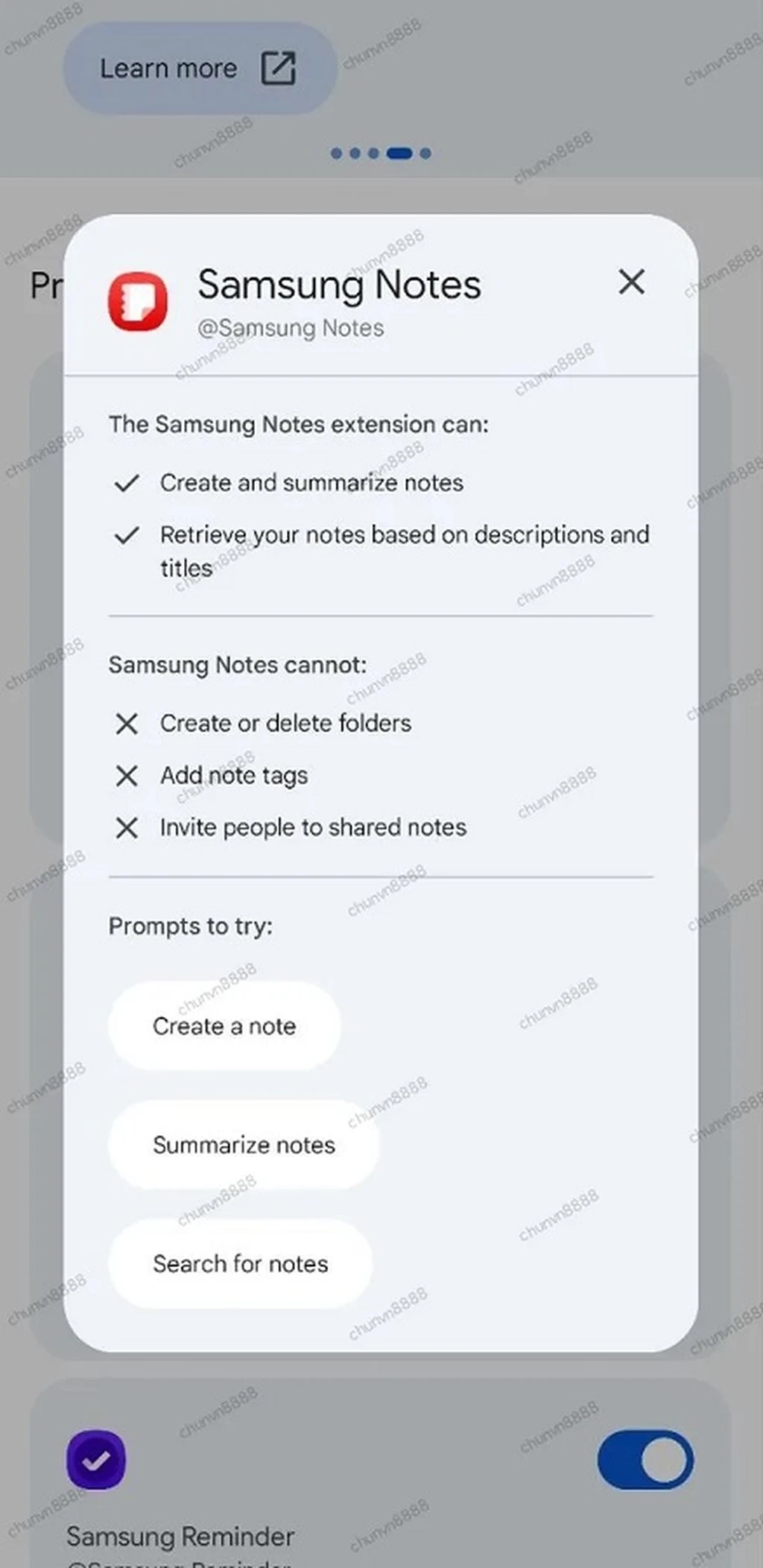 افزونه Samsung Notes