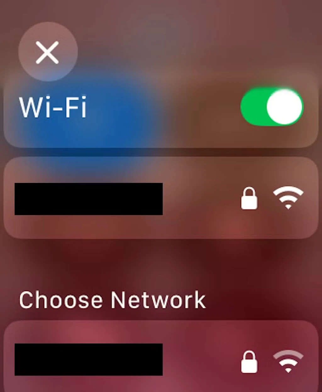 apple watch control center