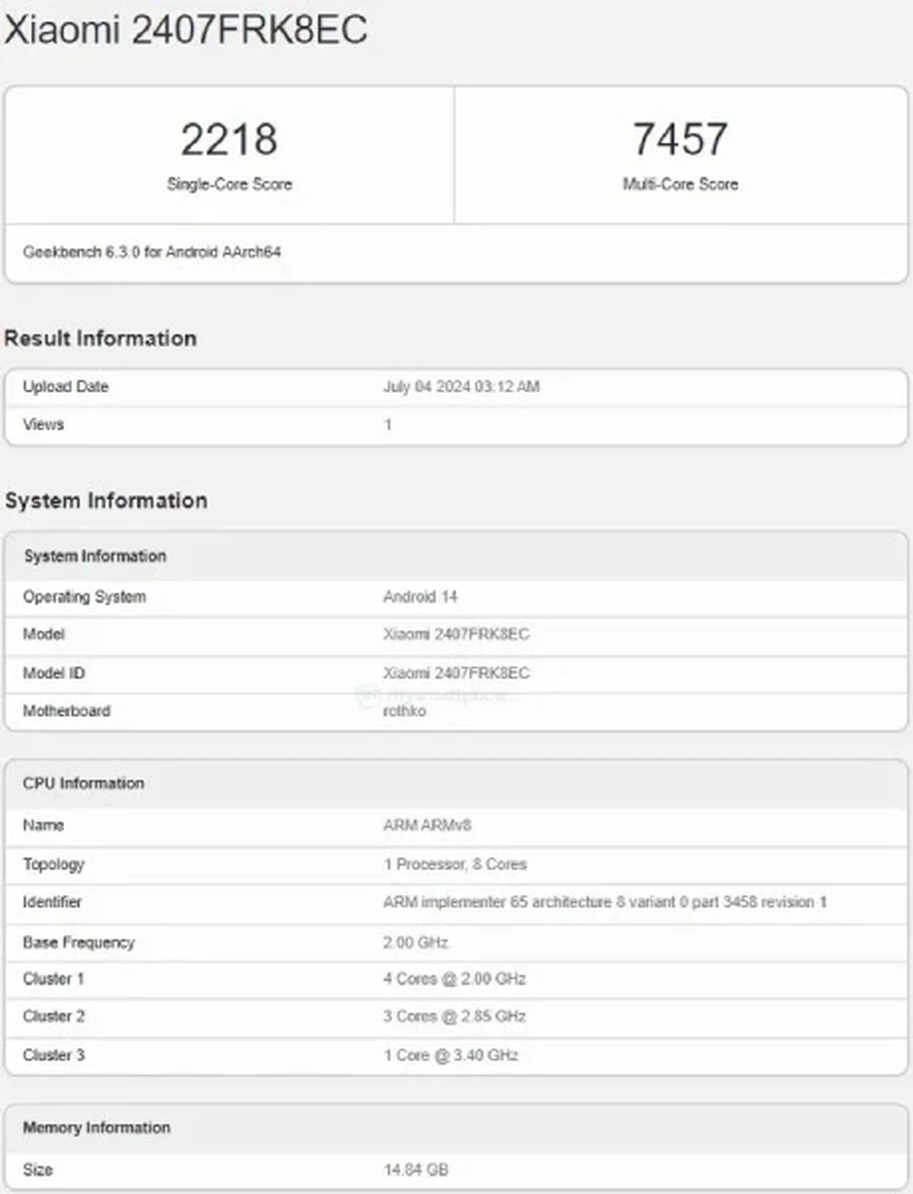 بنچمارک گیک بنچ ردمی K70 اولترا