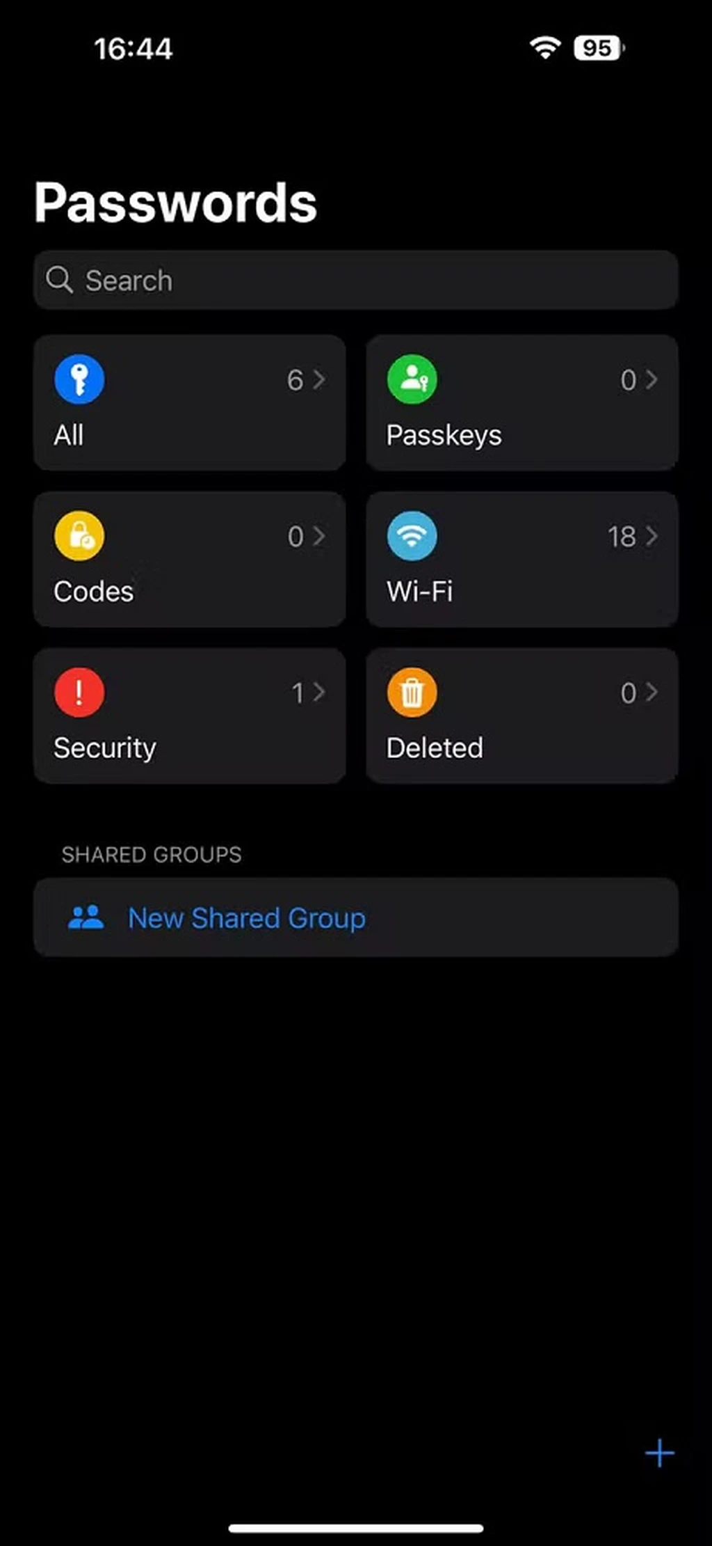 برنامه passwords آیفون
