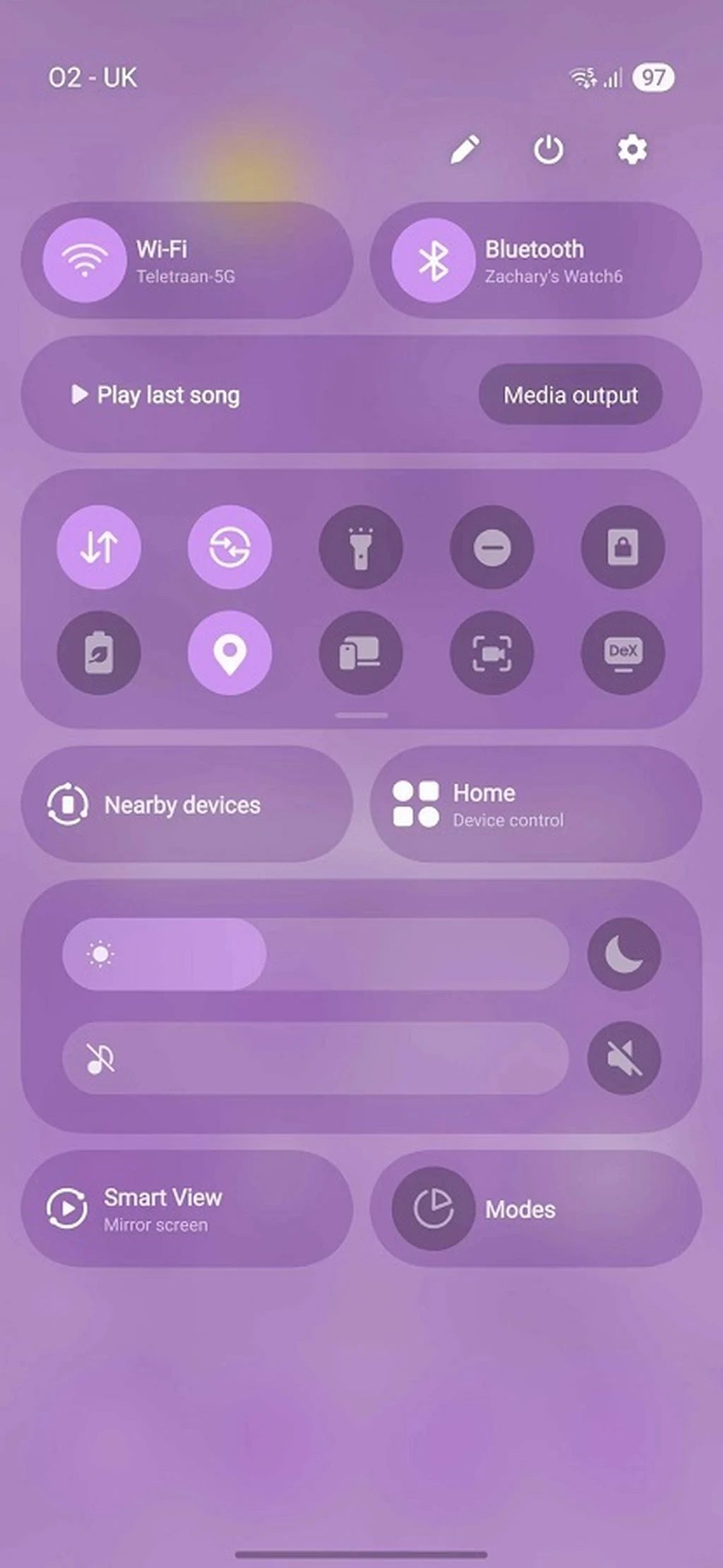 دکمه‌های جدید پنل تنظیمات سریع One UI 7
