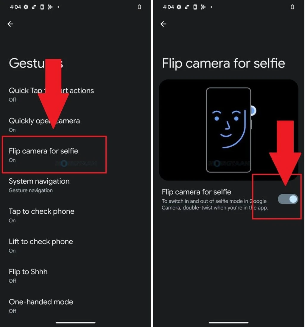 قابلیت Flip to Selfie