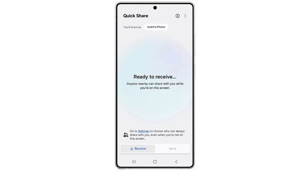 قابلیت جدید quick share