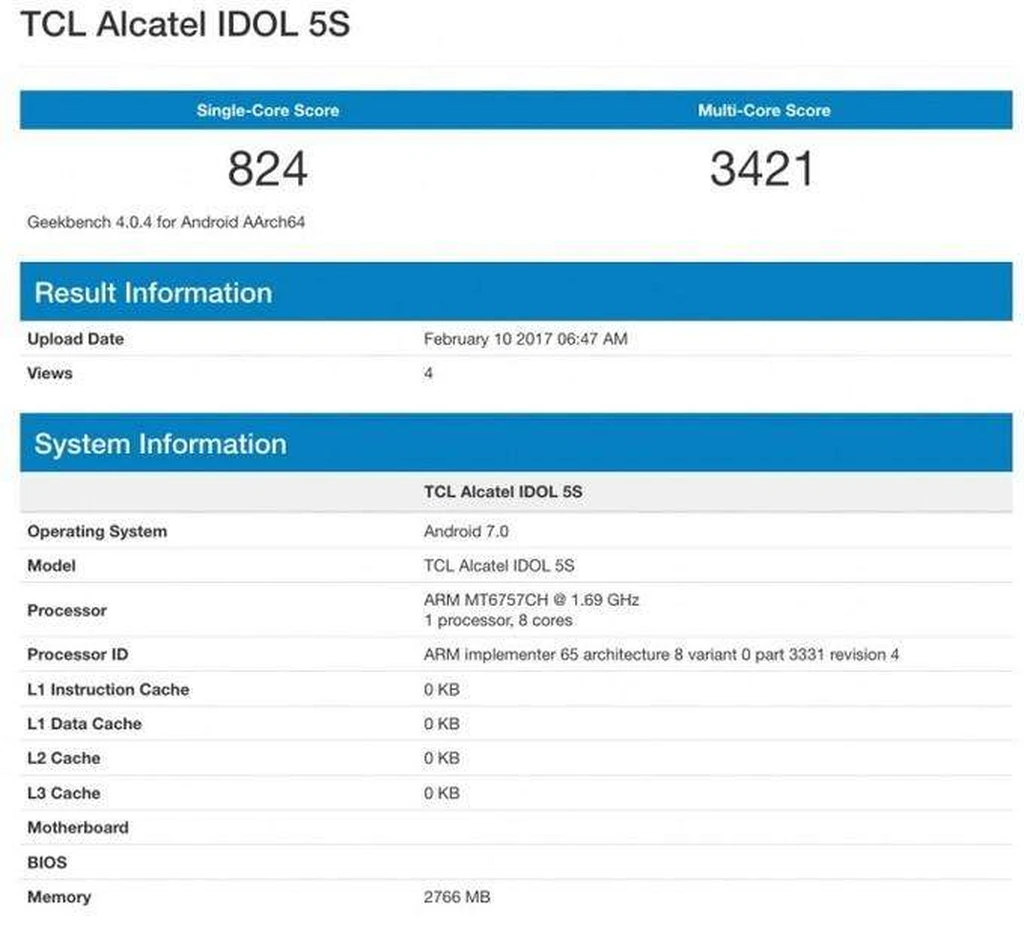 Alcatel Idol 5S با پردازنده Helio P20 در راه بارسلون