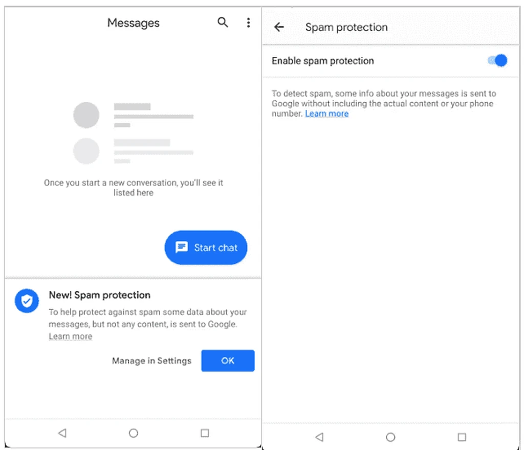 ابزار ضداسپم گوگل برای اپلیکیشن Android Messages منتشر شد