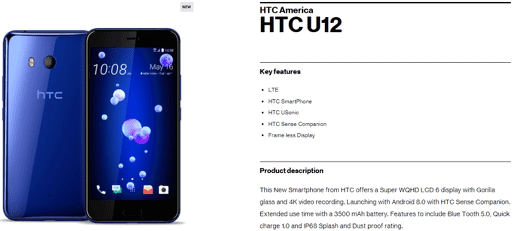 مشخصات نهایی گوشی پرچمدار HTC U12 فاش شد