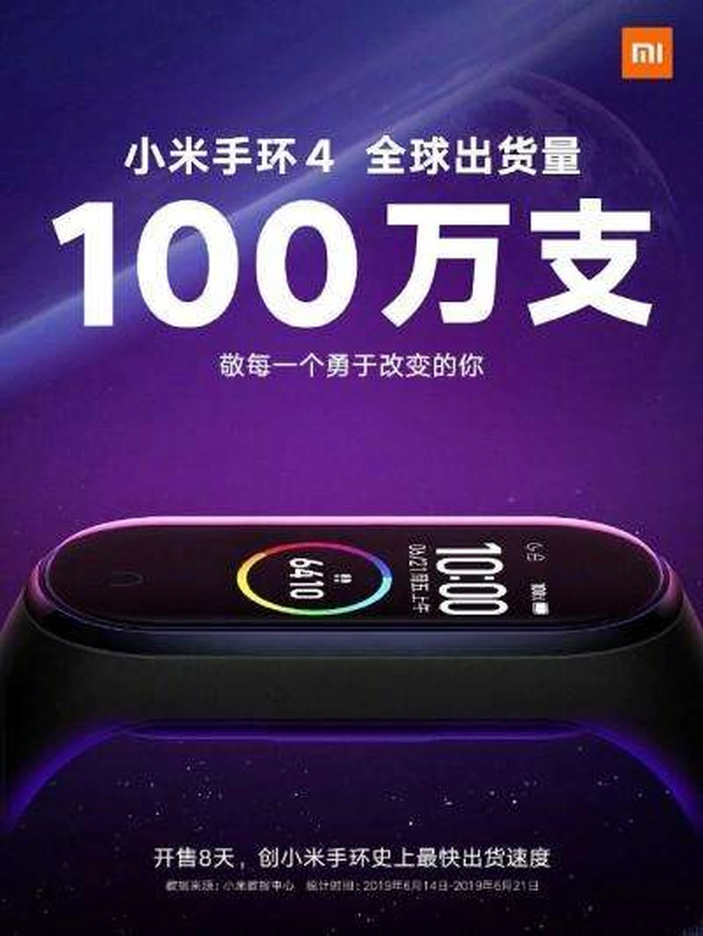 شیائومی ظرف 8 روز 1 میلیون Mi Band 4 فروخته است