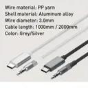 کابل صدا 2 متری کنفی USB-C به جک 3.5 میلی‌متری الدینیو مدل LS-Y82c-1