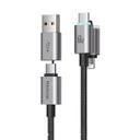 کابل شارژ چندسر 1.2 متری کنفی USB-A و USB-C به USB-C و لایتنینگ مک دودو مدل CA-656-2
