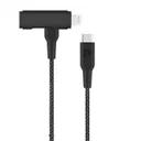کابل شارژ چندسر 1.2 متری کنفی USB-C به USB-C و لایتنینگ پاورولوژی مدل PCAB007-1