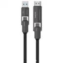 کابل شارژ و تصویر 4 کاره 1.2 متری کنفی USB-C به USB-C و HDMI پاورولوژی مدل PCAB034