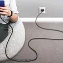 ست کابل شارژ 1 و 2 متری کنفی USB-C به USB-C پاورولوژی مدل PCAB37-1