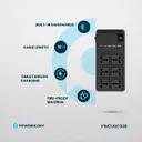 چندراهی برق 6 پریز با کابل جمع‌شونده پاورولوژی مدل PWCUQC030-2