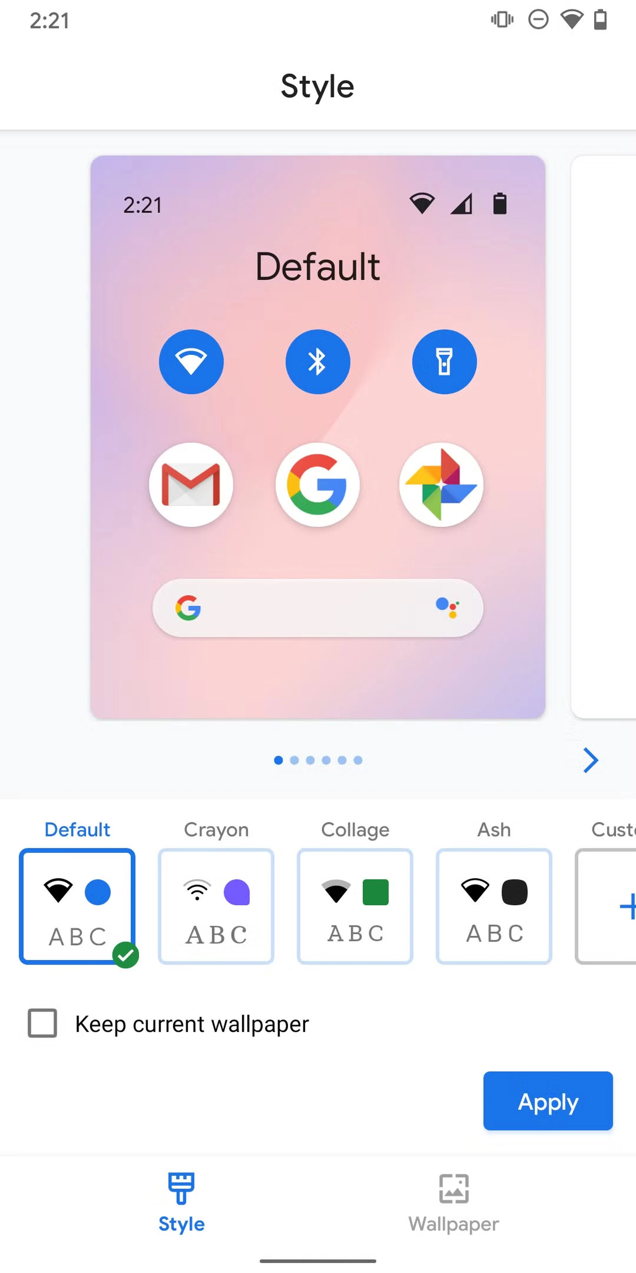 home screen customization