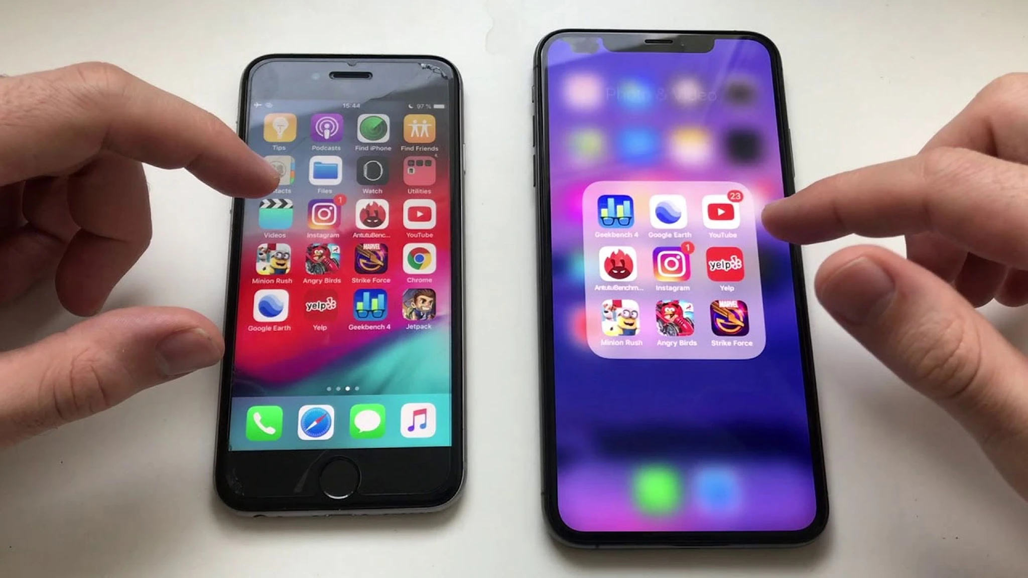 iPhone XS Max and 6s