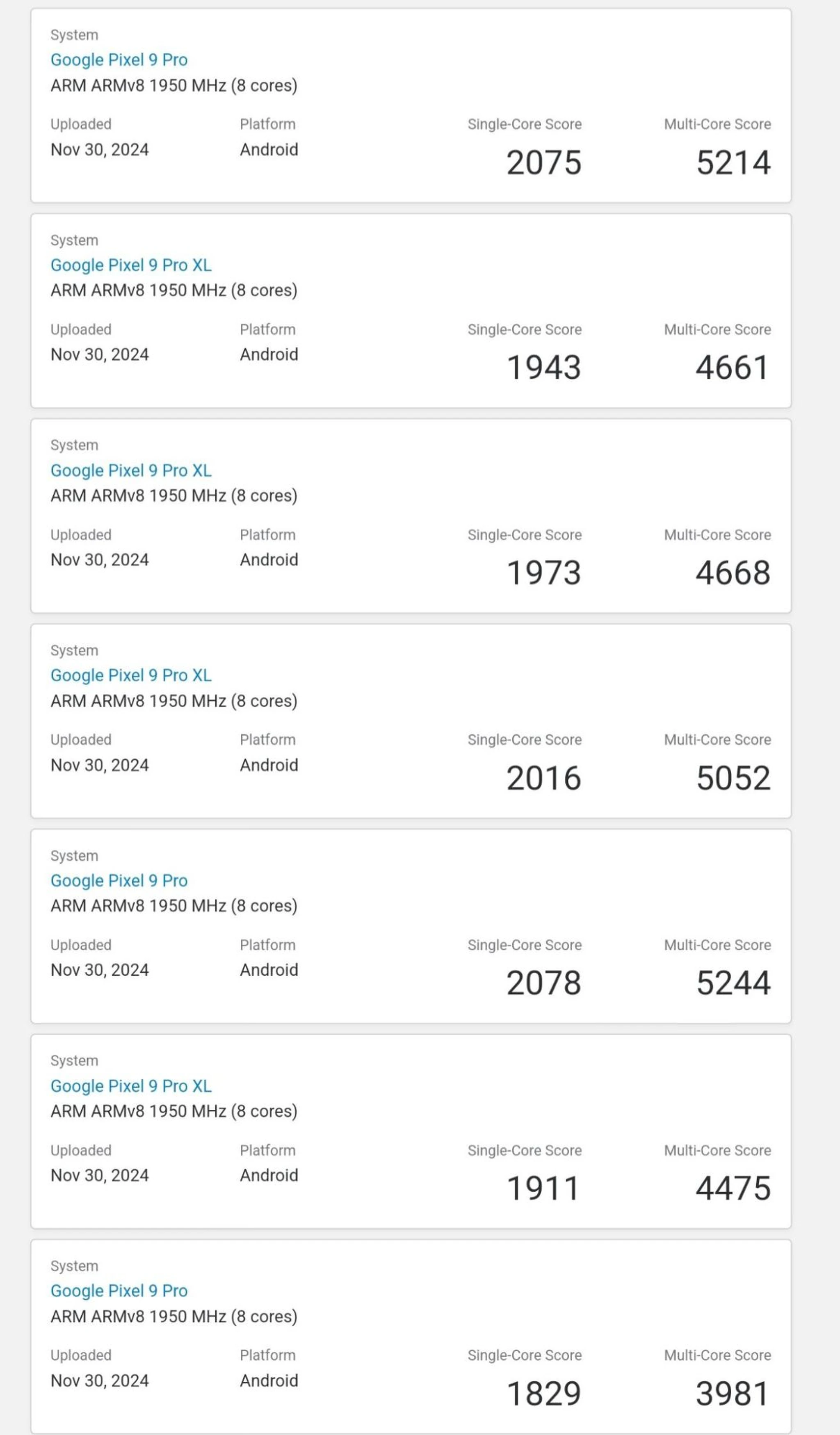 بنچمارک Geekbench 6 پیکسل 9