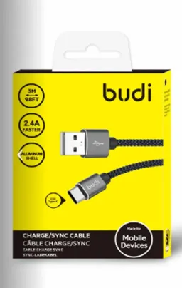 کابل فست شارژ کنفی USB به ‌USB-C بودی مدل DC206T30B