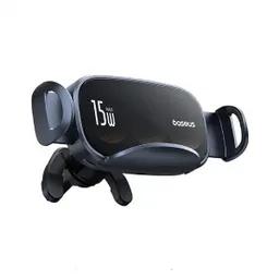 پایه نگهدارنده موبایل و شارژر بی‌سیم 15 وات باسئوس مدل BS-CM029