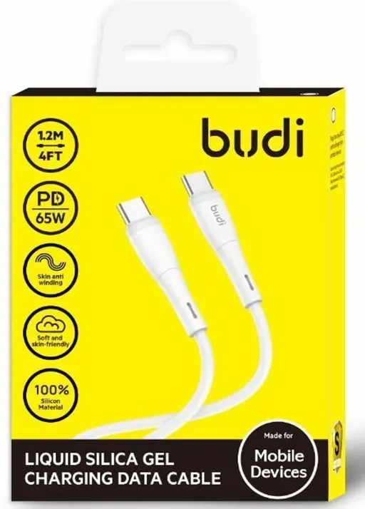 کابل شارژ سیلیکونی USB-C به USB-C بودی مدل DC237TT12W-1