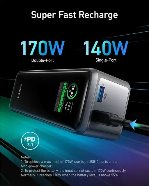 پاوربانک 250 وات انکر مدل Prime ظرفیت ۲۷۶۵۰ میلی‌آمپر-3