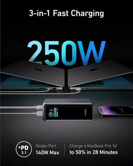 پاوربانک 250 وات انکر مدل Prime ظرفیت ۲۷۶۵۰ میلی‌آمپر-4