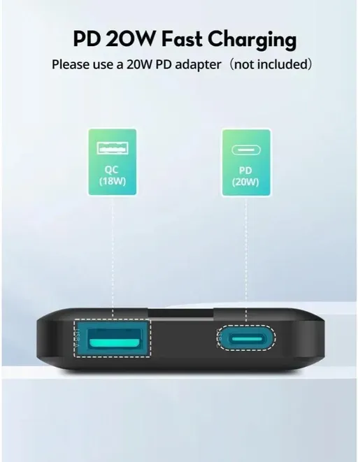 پاوربانک 22.5 وات راوپاور مدل RP-PB1236 PD Pioneer ظرفیت ۱۰۰۰۰ میلی‌آمپر-2
