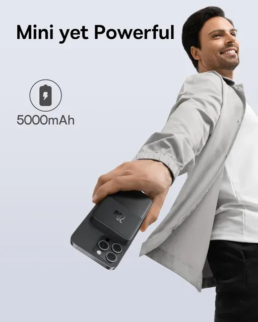 پاوربانک 20 وات باسئوس مدل MagPro ظرفیت 5000 میلی‌آمپر-1
