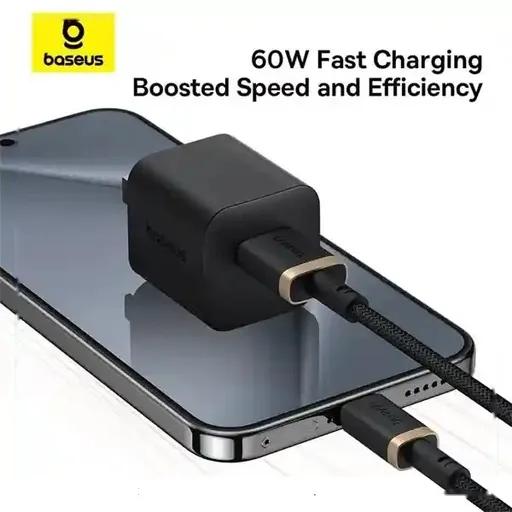کابل شارژ 2 متری کنفی USB-C به USB-C بیسوس مدل CB000120-2