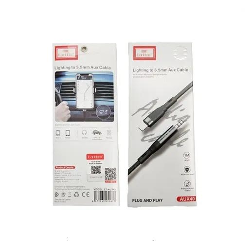 کابل صدا 1 متری لایتنینگ به جک 3.5 میلی‌متری ارلدام مدل ET-AUX40-1