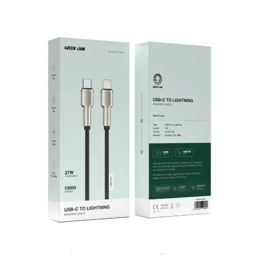 کابل شارژ 1 متری کنفی USB-C به لایتنینگ گرین لاین مدل GN27BRC2L-1