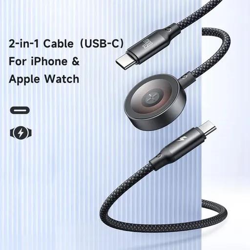 کابل شارژ 1.2 متری کنفی USB-C به USB-C و شارژر اپل واچ مک دودو مدل CA-220-1