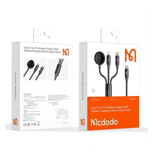 کابل شارژ 3 کاره 1.2 متری کنفی USB-C به USB-C، لایتنینگ و اپل واچ مک دودو مدل CA-494-1