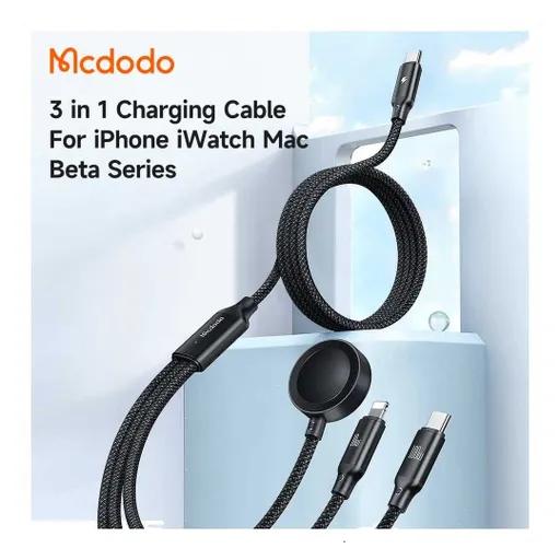 کابل شارژ 3 کاره 1.2 متری کنفی USB-C به USB-C، لایتنینگ و اپل واچ مک دودو مدل CA-494-2