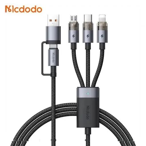 کابل شارژ چندسر 1.2 متری کنفی USB-A و USB-C به USB-C، لایتنینگ و Micro-USB مک دودو مدل CA-726-0