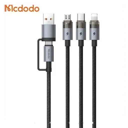 کابل شارژ چندسر 1.2 متری کنفی USB-A و USB-C به USB-C، لایتنینگ و Micro-USB مک دودو مدل CA-726-1