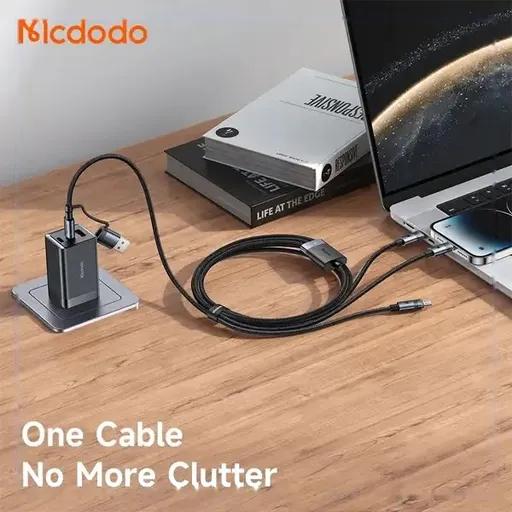 کابل شارژ چندسر 1.2 متری کنفی USB-A و USB-C به USB-C، لایتنینگ و Micro-USB مک دودو مدل CA-726-2