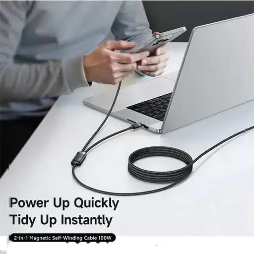 کابل شارژ چندسر 1.5 متری کنفی USB-C به دو USB-C مک دودو مدل CA-738-2