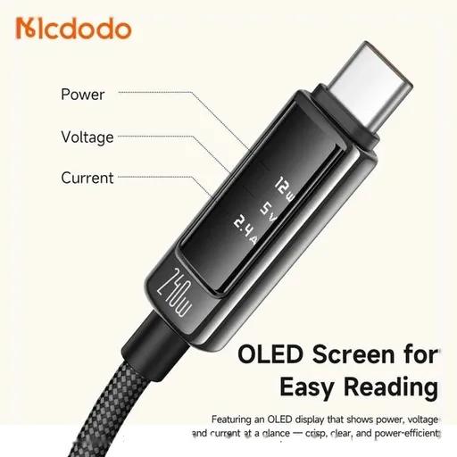 کابل شارژ 1.2 متری کنفی USB-C به USB-C مک دودو مدل CA-890-2