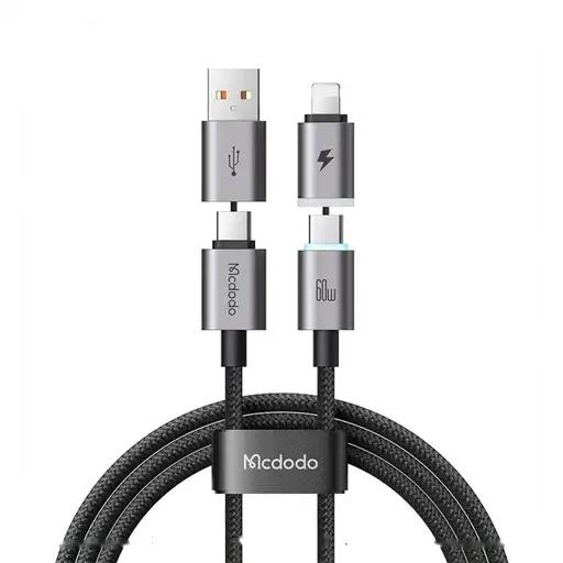 کابل شارژ چندسر 1.2 متری کنفی USB-A و USB-C به USB-C و لایتنینگ مک دودو مدل CA-656-1