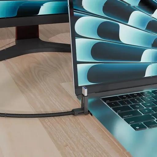 کابل شارژ و تصویر 4 کاره 1.2 متری کنفی USB-C به USB-C و HDMI پاورولوژی مدل PCAB034-2