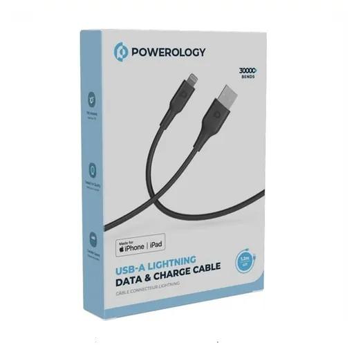 کابل شارژ 1.2 متری USB-A به لایتنینگ پاورولوژی مدل PWATL1M-2