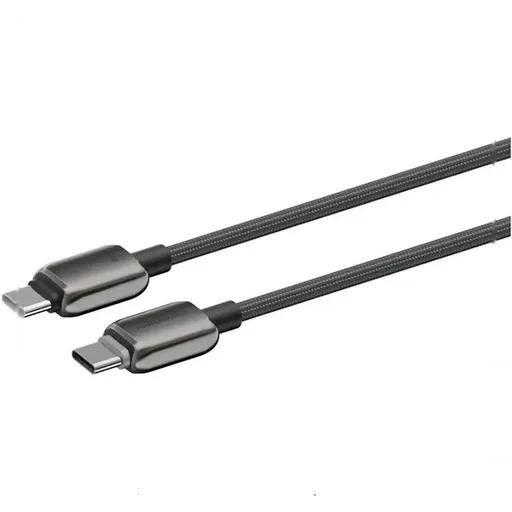 کابل شارژ 1 متری کنفی USB-C به USB-C پاورولوژی مدل PWDC60D-0