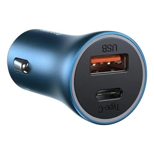 شارژر فندکی 40 وات بیسوس مدل Golden Contactor Pro TZCCJD-03 به همراه کابل USB-C به لایتنینگ-1