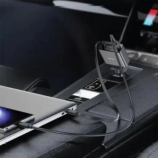 شارژر فندکی 75 وات گرین لاین مدل GNRT75WCC با کابل جمع شونده-1