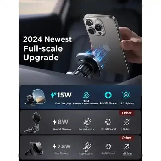 پایه نگهدارنده موبایل و شارژر بی‌سیم 15 وات جوی روم مدل JR-ZS388-2