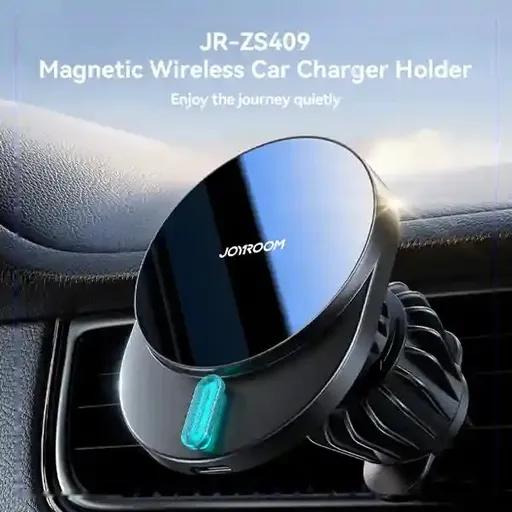 پایه نگهدارنده موبایل و شارژر بی‌سیم 15 وات جوی روم مدل JR-ZS409-1