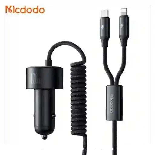 شارژر فندکی 120 وات مک دودو مدل CC-037 با کابل USB-C و لایتنینگ-1